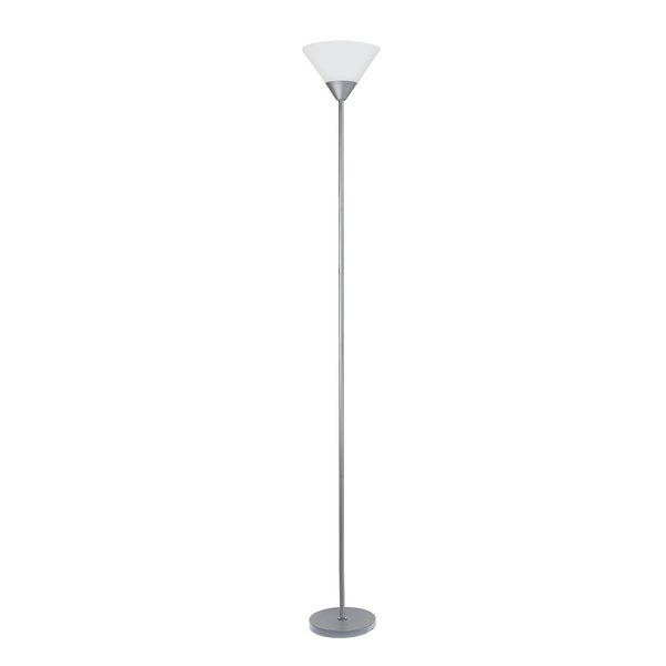 Simple Designs 1 Light Stick Torchiere Floor Lamp LF1011-SLV